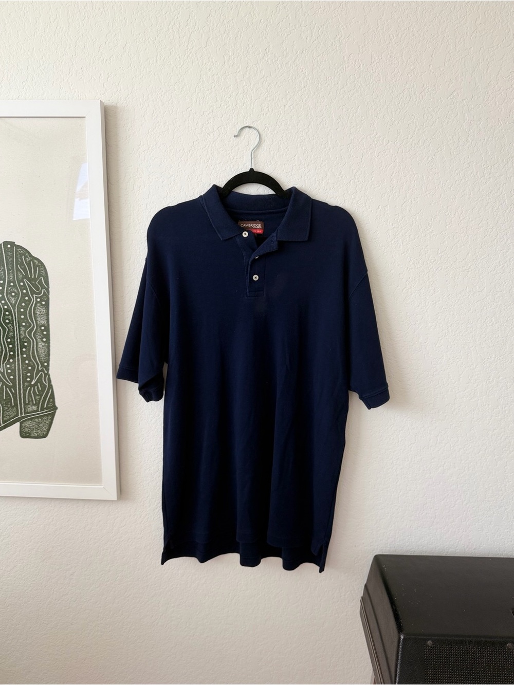 Men's Dark Blue Polo Shirt with Classic Collar 100% cotton